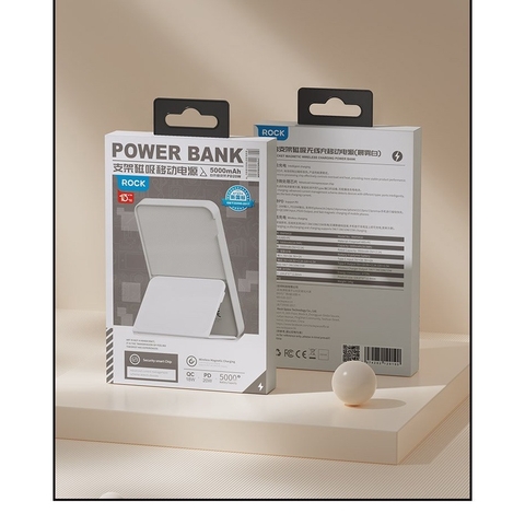 Pin sạc dự phòng không dây kèm giá đỡ điện thoại Rockspace P83 5000mAh sạc nhanh 15W có BH