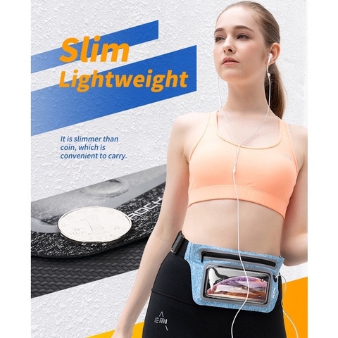 Túi đựng điện thoại đeo thắt lưng chống thấm nước tiện dụng khi tập thể dục có thể điều chỉnh cho nam và nữ