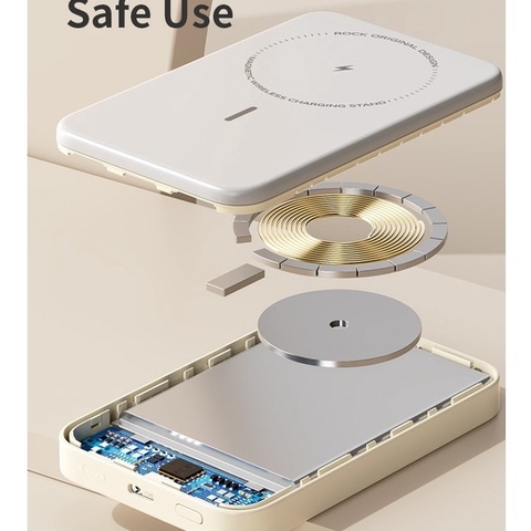 Pin sạc dự phòng không dây kèm giá đỡ điện thoại Rockspace P83 5000mAh sạc nhanh 15W có BH