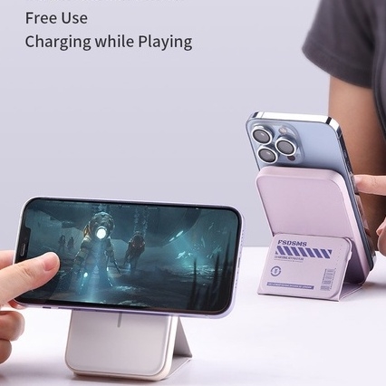 Pin sạc dự phòng không dây kèm giá đỡ điện thoại Rockspace P83 5000mAh sạc nhanh 15W có BH