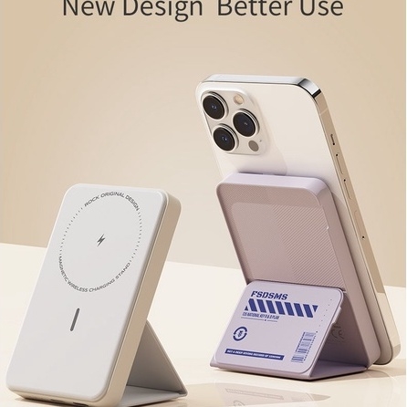 Pin sạc dự phòng không dây kèm giá đỡ điện thoại Rockspace P83 5000mAh sạc nhanh 15W có BH