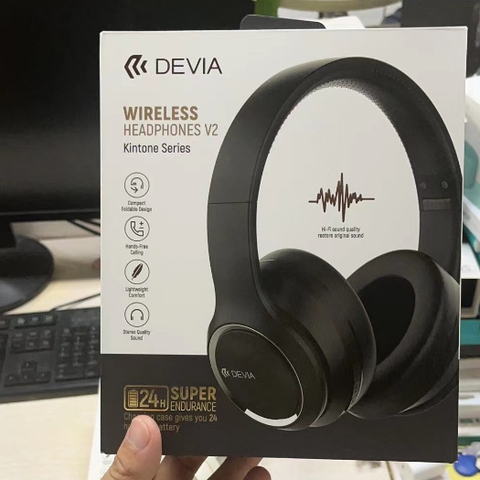 Headphone tai nghe Bluetooth Không dây chụp tai DEVIA Kington series có mic pin 15h BH chính hãng