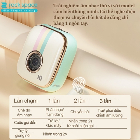 Tai nghe bluetooth không dây nhét tai TWS Rockspace Retro Style có mic chơi game nghe nhạc có BH