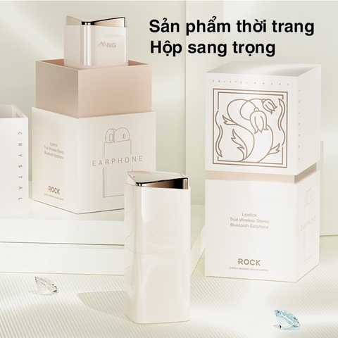 Tai nghe Bluetooth nhét tai không dây TWS Rockspace Lipstick nghe nhạc lên đến 24h hàng chính hãng bảo hành 12 tháng