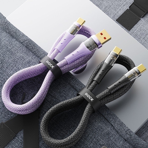 Dây cáp sạc nhanh Rockspace Z21 usb to TypeC sạc nhanh 6A chuẩn QC dây dù siêu bền BH 12 tháng