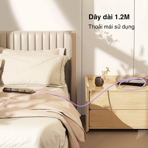 Dây cáp sạc nhanh Rockspace Z21 usb to TypeC sạc nhanh 6A chuẩn QC dây dù siêu bền BH 12 tháng