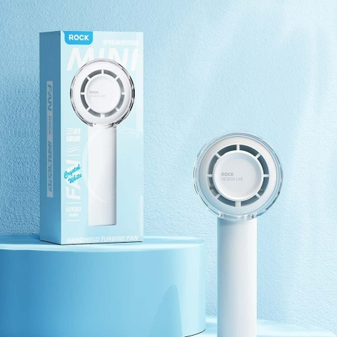 Quạt mini tích điện cầm tay để bàn có 3 tốc độ gió Rockspace mini nhỏ gọn dùng liên tục 6h Hàng chính hãng có BH