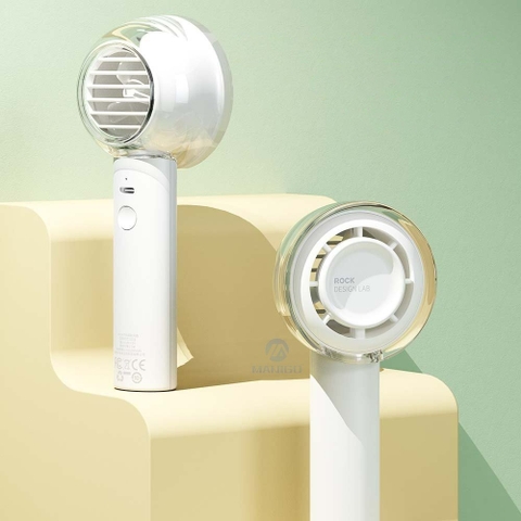 Quạt mini tích điện cầm tay để bàn có 3 tốc độ gió Rockspace mini nhỏ gọn dùng liên tục 6h Hàng chính hãng có BH