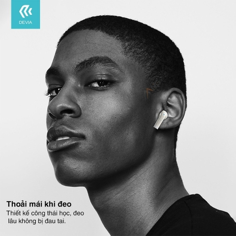 Tai nghe bluetooth không dây nhét tai Devia có mic nghe nhạc liên tục 20h hàng chính hãng có BH