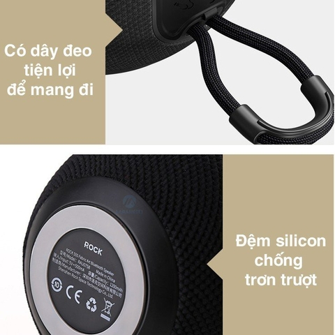 Loa mini bluetooth nghe nhạc không dây Rockspace S55 có micro nghe gọi nhỏ gọn có đầu cắm usb thẻ nhớ Hàng chính hãng
