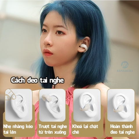 Tai nghe bluetooth không dây kẹp vành tai TWS Rockspace Sound EarCuffs truyền âm qua xương Hàng chính hãng có BH