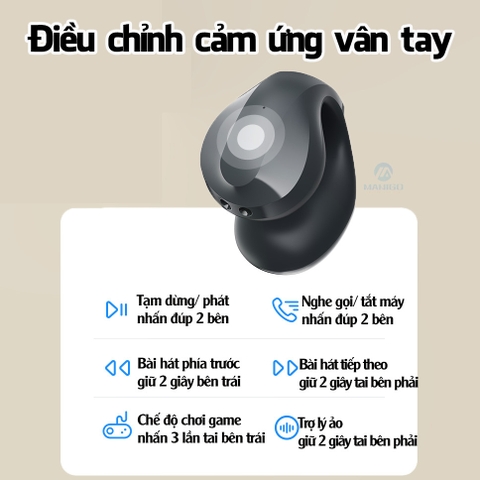 Tai nghe bluetooth không dây kẹp vành tai TWS Rockspace Sound EarCuffs truyền âm qua xương Hàng chính hãng có BH