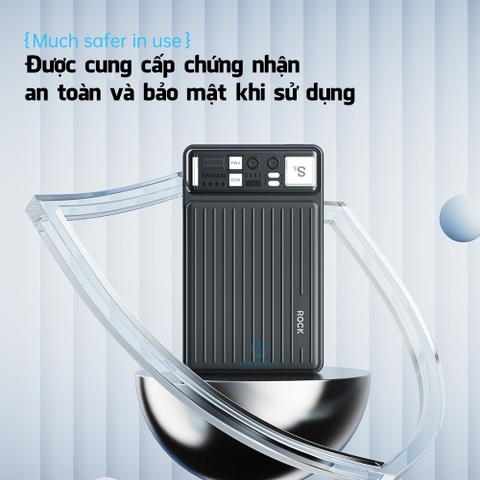 Pin dự phòng tích hợp cáp sạc 2 in 1 Rockspace P92 10000mAh sạc nhanh PD20W BH 12 tháng