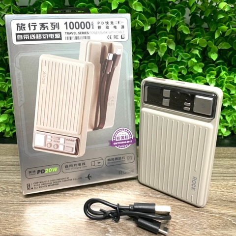 Pin dự phòng tích hợp cáp sạc 2 in 1 Rockspace P92 10000mAh sạc nhanh PD20W BH 12 tháng