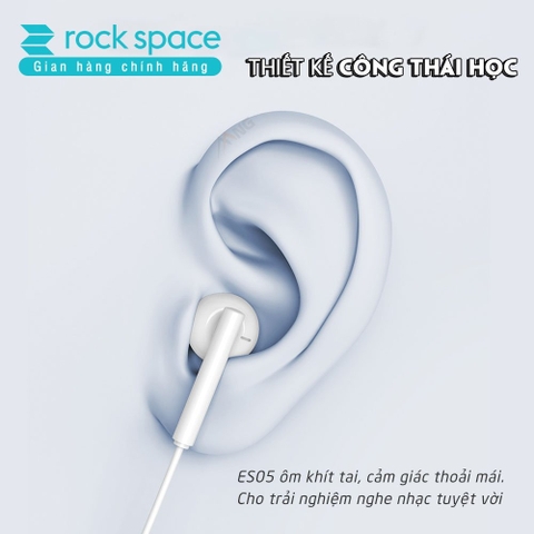 Tai Nghe nhét tai có dây Rockspace ES05 jack 3.5mm có mic nghe nhạc chơi game BH 1 năm