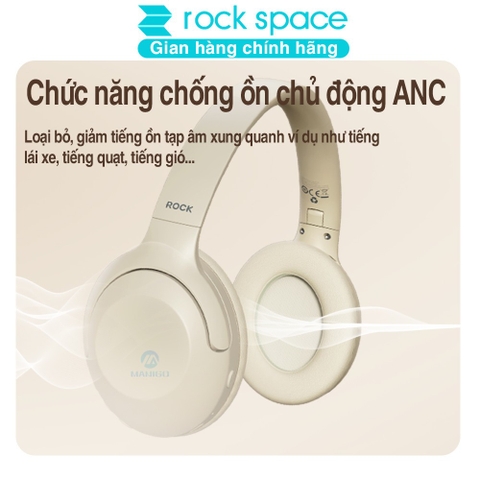 Tai nghe bluetooth chụp tai Rockspace O3 headphone không dây chống ồn chủ động ANC hàng chính hãng