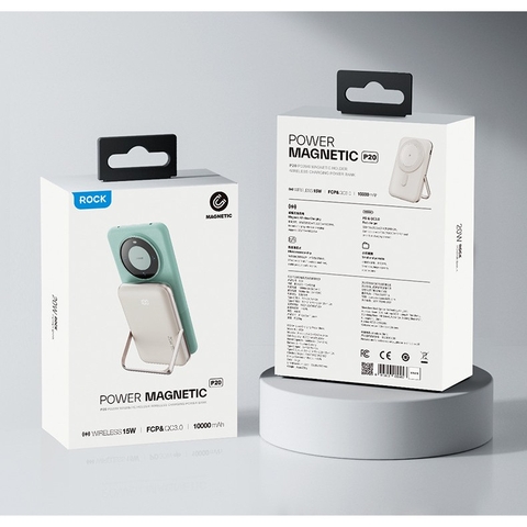 Pin sạc dự phòng không dây kèm giá đỡ điện thoại Rockspace P20 sạc nhanh PD20W 10000mAh BH 12 tháng