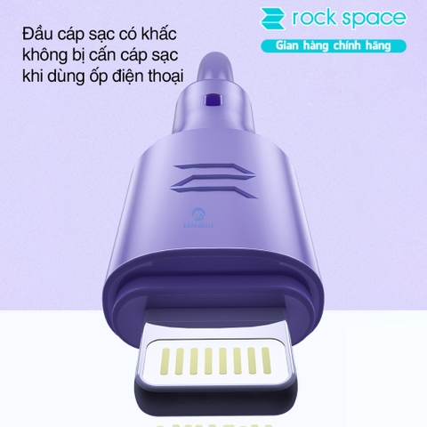 Dây cáp sạc cho iphone Rockspace candy chuẩn lightning độ dài 120cm hàng chính hãng bảo hành 12 tháng