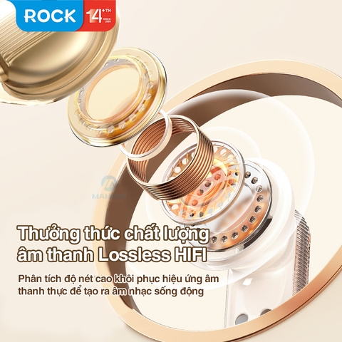 Tai nghe bluetooth Rockspace ốp TWS retro rock tape không dây chính hãng nhét tai bảo hành 1 năm