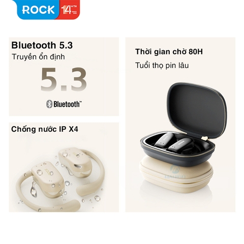 Tai nghe bluetooth không dây kẹp vành tai Rockspace X900 OWS Bluetooth Earphones bảo hành 12 tháng