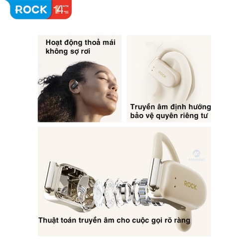 Tai nghe bluetooth không dây kẹp vành tai Rockspace X900 OWS Bluetooth Earphones bảo hành 12 tháng