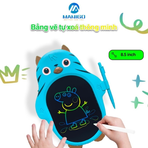 Bảng vẽ tự xóa thông minh đa sắc Manigo KSD01 8.5inch màn hình LCD chống bức xạ ánh sáng an toàn thị lực bảo hành 1 năm