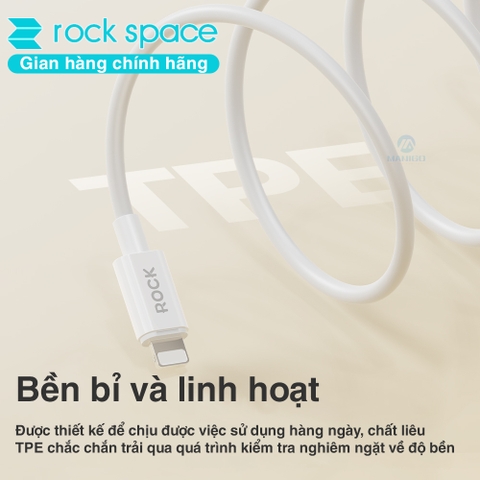 Dây cáp sạc nhanh cho iphone Rockspace P8 độ dài 1m sạc nhanh ổn định không nóng máy BH 12 tháng