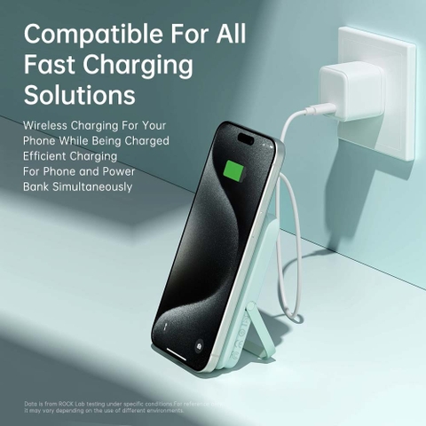 Pin sạc dự phòng không dây Rockspace P20SE kèm giá đỡ điện thoại sạc nhanh PD20W 10000mAh có BH