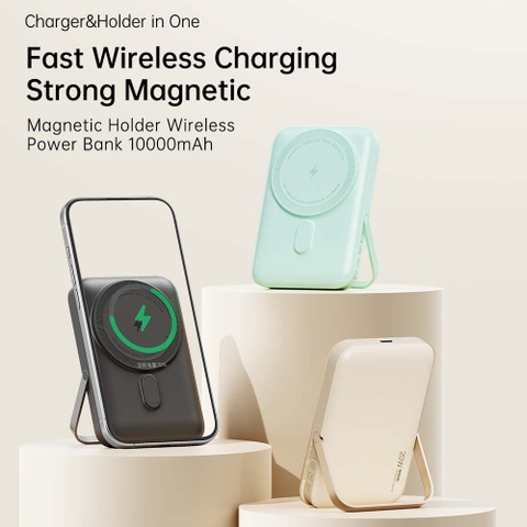 Pin sạc dự phòng không dây Rockspace P20SE kèm giá đỡ điện thoại sạc nhanh PD20W 10000mAh có BH