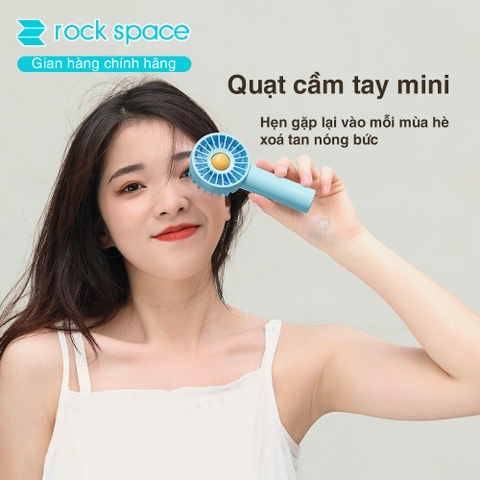 Quạt mini cầm tay sạc tích điện Rockspace tiện lợi nhỏ gọn dung lượng pin 1800mAh bảo hành 12 tháng