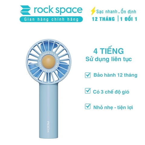 Quạt mini cầm tay sạc tích điện Rockspace tiện lợi nhỏ gọn dung lượng pin 1800mAh bảo hành 12 tháng