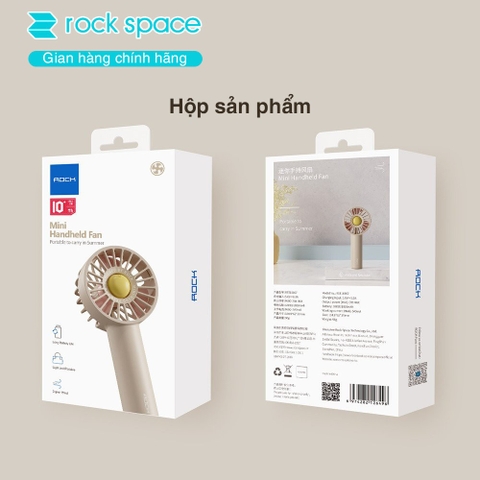 Quạt mini cầm tay sạc tích điện Rockspace tiện lợi nhỏ gọn dung lượng pin 1800mAh bảo hành 12 tháng