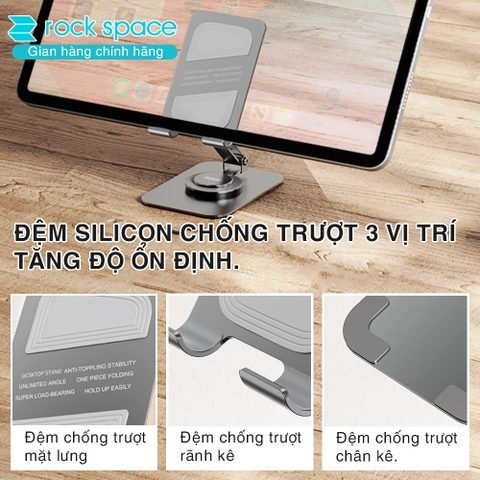 Giá đỡ điện thoại ipad thông minh xoay 360 Rockspace Rotatable chống trượt làm bằng kim loại