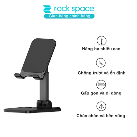 Giá đỡ điện thoại Rockspace có nâng hạ chống trượt làm bằng kim loại hàng chính hãng