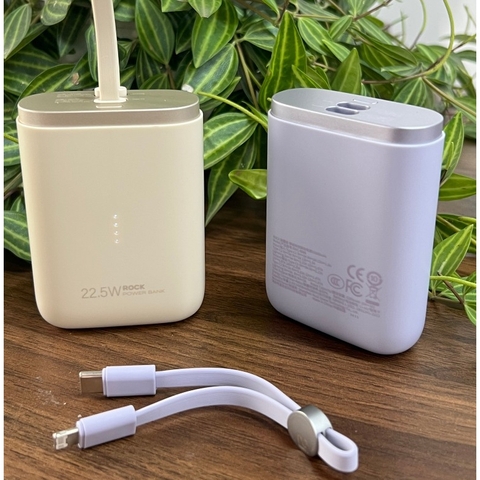 Pin dự phòng mini tích hợp dây sạc Rockspace Powersack 10000mAh sạc nhanh 22.5w bảo hành 12 tháng
