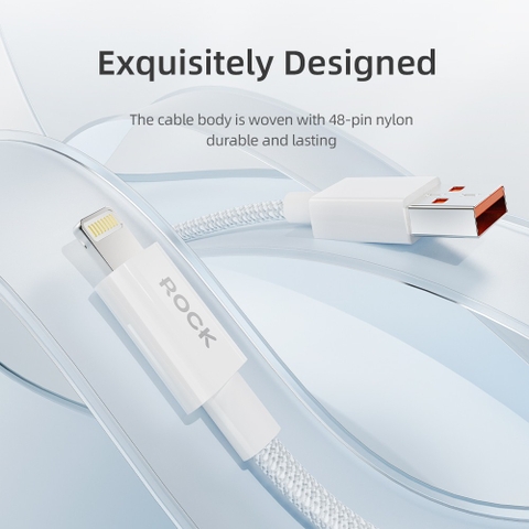 Dây sạc nhanh iPhone chính hãng Rockspace Z20 usb to lightning dây dù 1 mét bảo hành 1 năm