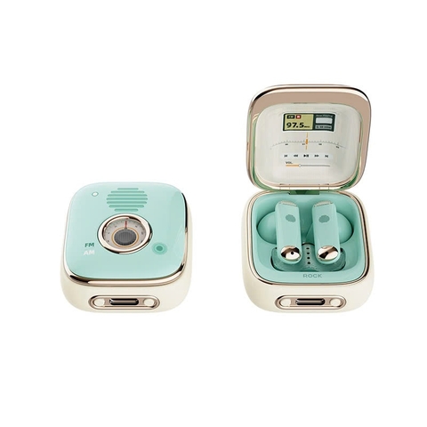 Tai nghe bluetooth không dây nhét tai TWS Rockspace Retro Style có mic chơi game nghe nhạc có BH