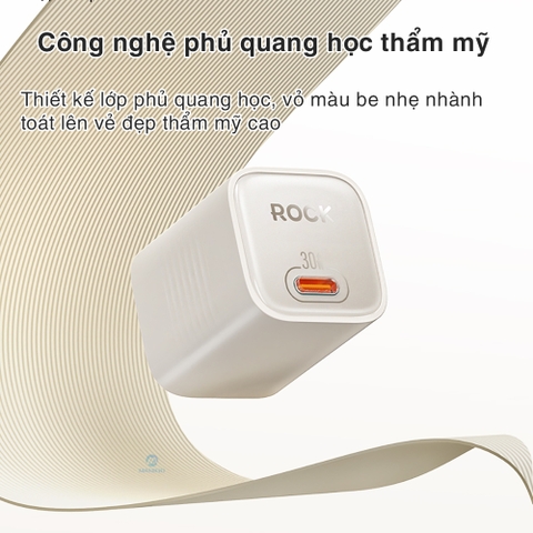 Bộ củ cáp sạc nhanh typeC 30W ROCK Ice²Cube hàng chính hãng Rockspace BH 12 tháng