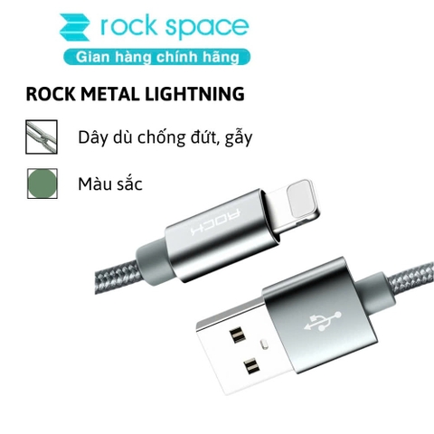 Dây Cáp Sạc iphone RockSpace 20cm dây dù sạc nhanh ổn định hàng chính hãng bảo hành 12 tháng