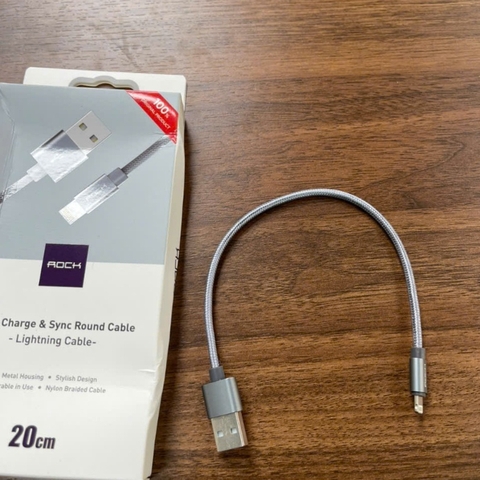 Dây Cáp Sạc iphone RockSpace 20cm dây dù sạc nhanh ổn định hàng chính hãng bảo hành 12 tháng