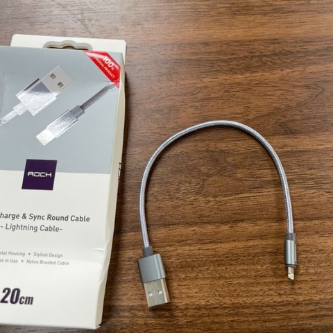 Dây Cáp Sạc iphone RockSpace 20cm dây dù sạc nhanh ổn định hàng chính hãng bảo hành 12 tháng