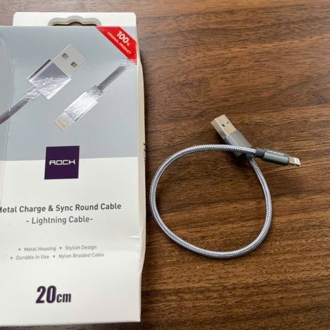 Dây Cáp Sạc Iphone RockSpace metal sạc nhanh ổn định không nóng máy hàng chính hãng BH 12 tháng