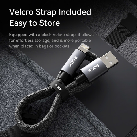 Dây cáp sạc lightning cho iphone Rockspace Z28 sạc nhanh dây dù siêu bền BH 12 tháng