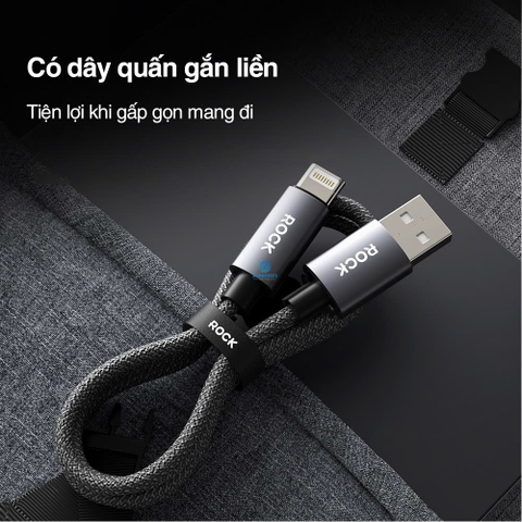 Dây cáp sạc lightning cho iphone Rockspace Z28 sạc nhanh dây dù siêu bền BH 12 tháng