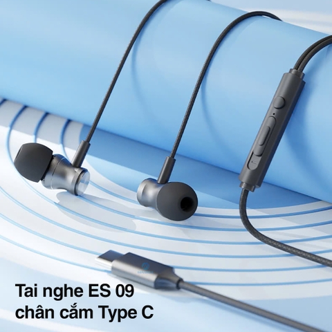 Tai nghe có dây có mic Rockspace ES09 chuẩn cắm TypeC dành cho ip15 samsung huawei xiaomi BH 1 nă