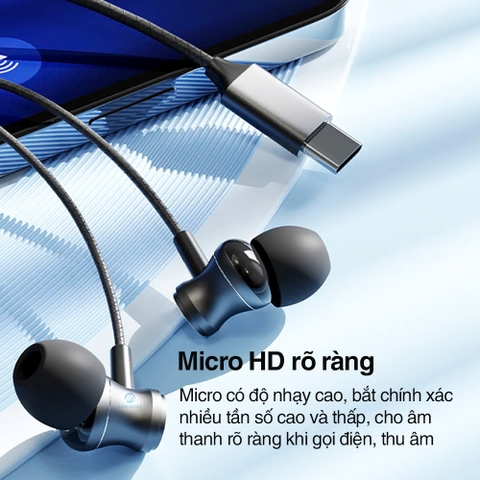 Tai nghe có dây có mic Rockspace ES09 chuẩn cắm TypeC dành cho ip15 samsung huawei xiaomi BH 1 nă