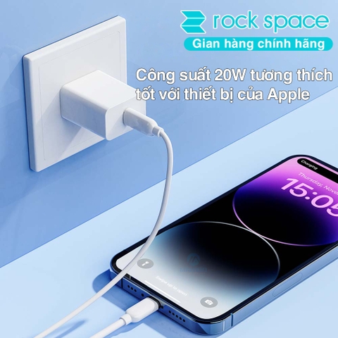 Bộ Sạc nhanh 20W Rockspace T18 hàng chính hãng bảo hành 12 tháng 1 đổi 1