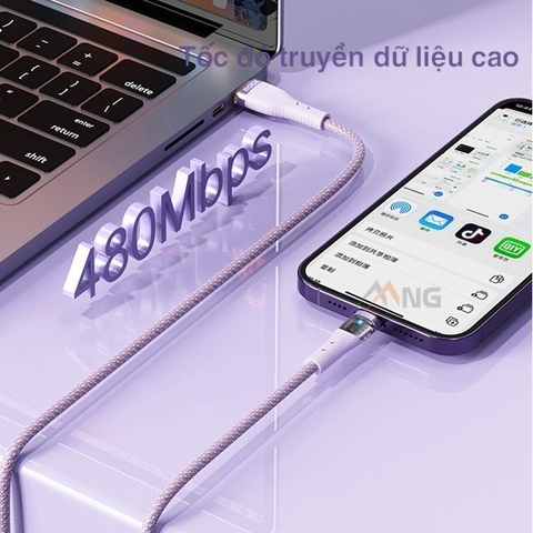 Dây cáp sạc nhanh 3 trong 1 Rockspace G20 dây dù chống rối sạc cùng lúc 3 thiết bị BH 12 tháng
