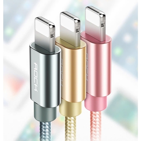 Dây Cáp Sạc Iphone RockSpace metal sạc nhanh ổn định không nóng máy hàng chính hãng BH 12 tháng