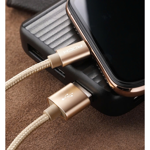 Dây Cáp Sạc Iphone RockSpace metal sạc nhanh ổn định không nóng máy hàng chính hãng BH 12 tháng